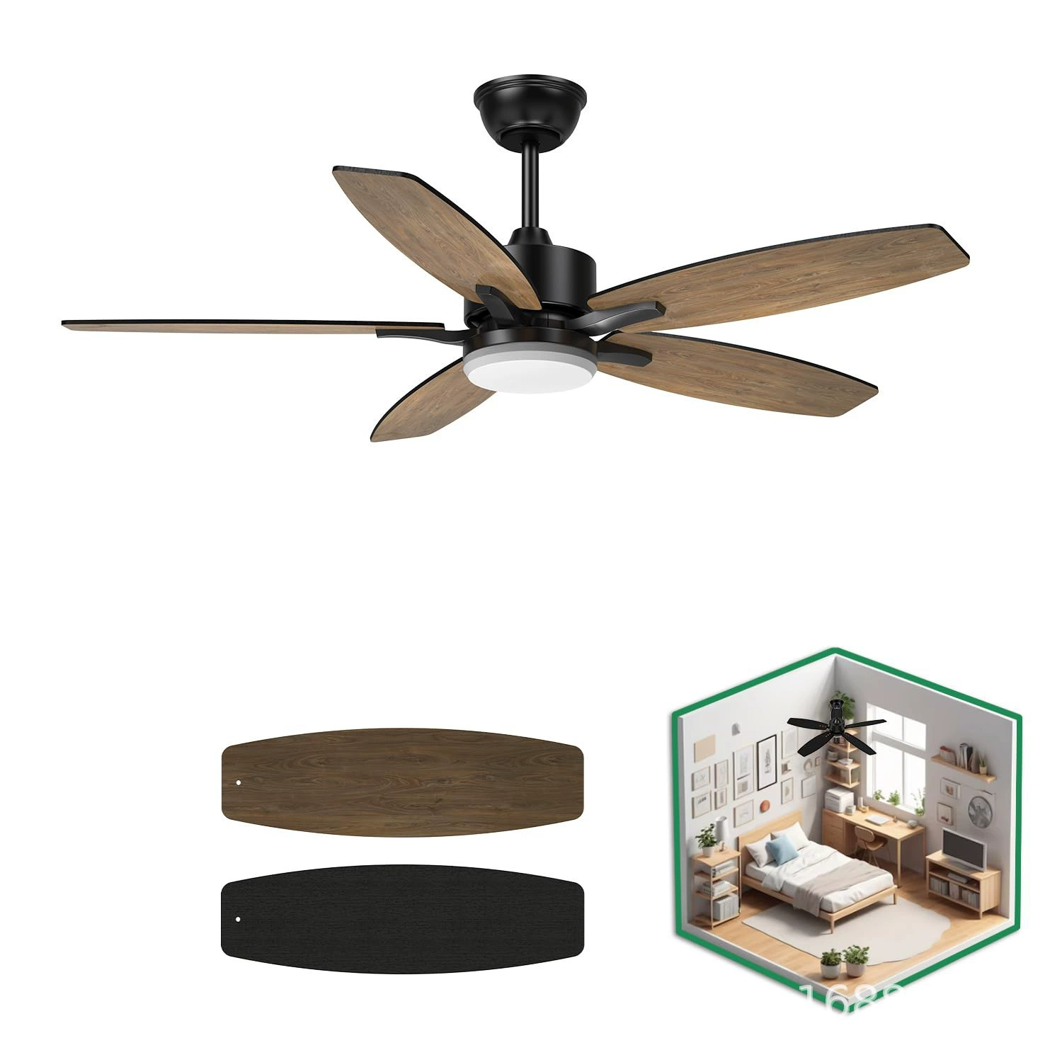 Оптовая продажа, потолочный вентилятор с прямым лезвием, простой вентилятор в американском стиле, вентилятор для гостиной, спальни, столовой, люстра, 52inch бесшумных с переменной частотой.