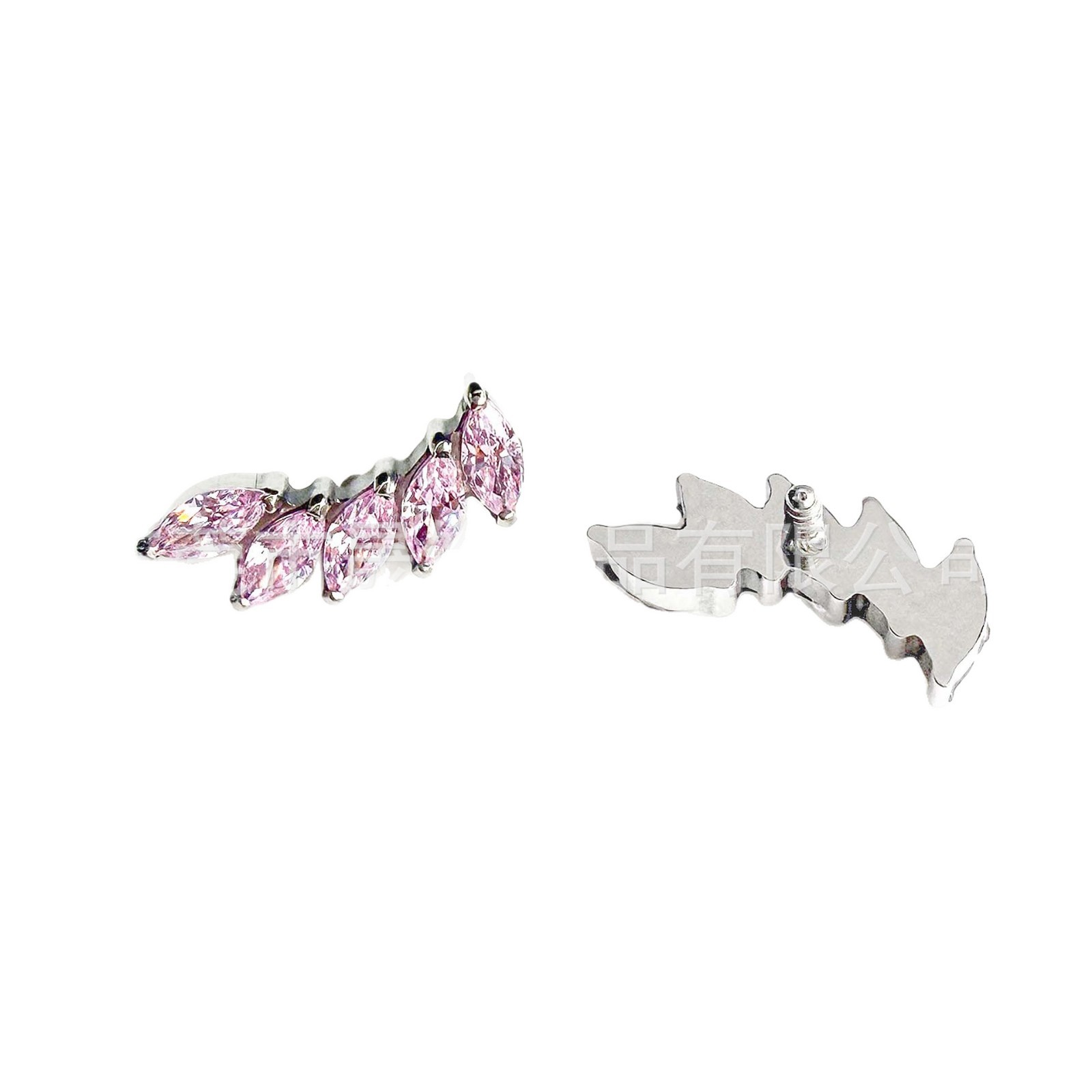 F136 Titanium 斜边马眼包 Studded 5A Cubic Zirconia Ear Stud Labret Stud Helix Cartilage Stud G23 Implant Grade Titanium Helix Piercing Jewelry