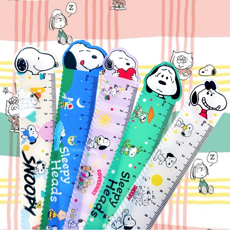 Premio al estudiante de regla acrílica de dibujos animados, valor alto 15cm con escala ondulada, papelería, venta al por mayor transfronteriza