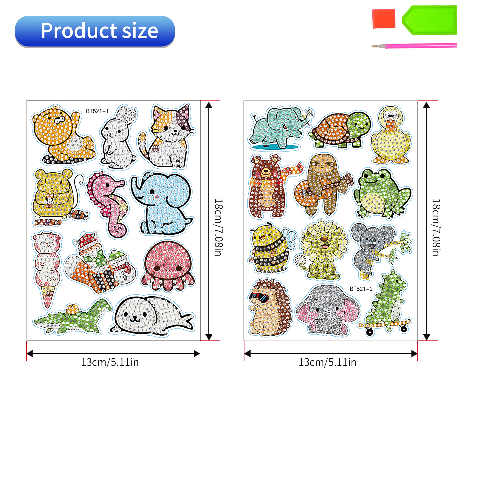 Animal de dibujos animados transfronterizos elefantes dibujos de diamantes DIY aleatorios ladrillos dibujos de pared dibujos de perforación dibujos de juguetes al por mayor