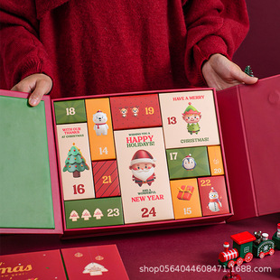 New Christmas Calendar Packaging Gift Box Countdown 12-Day Surprise Blind Box Advent Day Color Box Customization