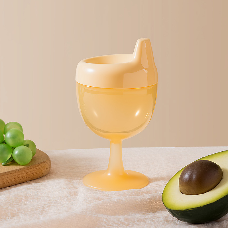 Taza de pies altos para niños Taza de aprendizaje de bebidas casera a prueba de caídas Taza de agua para bebés Taza de leche de jugo de fruta Taza de vino de boca de pato con taza de bebida directa
