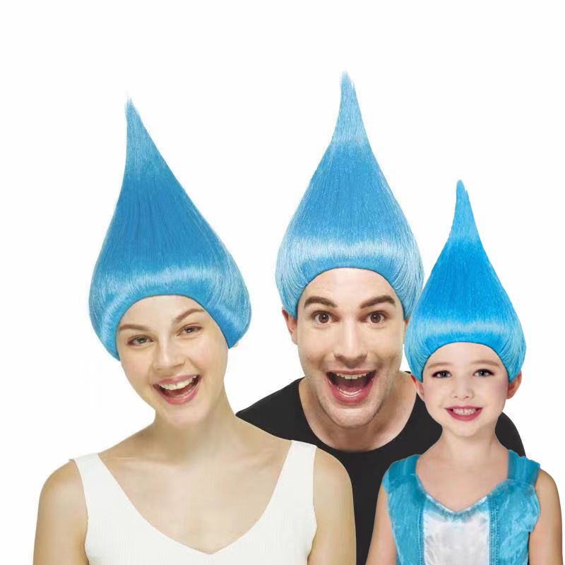 Flame Wig Halloween Wig Troll Festival Wig Magic Elf Wig Drops Onion Garlic Hair