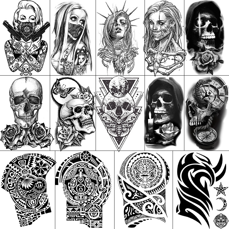 Cross-Border New Product Animal Head and Arm Tattoo Stickers Water Transfer Tattoo Stickers Tk European and American Shein Amazon Tattoo