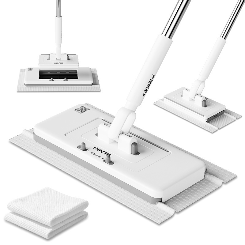 Cross-border facial cleansing wipes, small mop, Amazon-compatible, with automatic cloth clamping, one swipe for cleaning, dry and wet dual-use, no need to hand-wash, flat design Cross-border facial cleansing wipes, small mop, Amazon-compatible, with automatic cloth clamping, one swipe for cleaning, dry and wet dual-use, no need to hand-wash, flat design