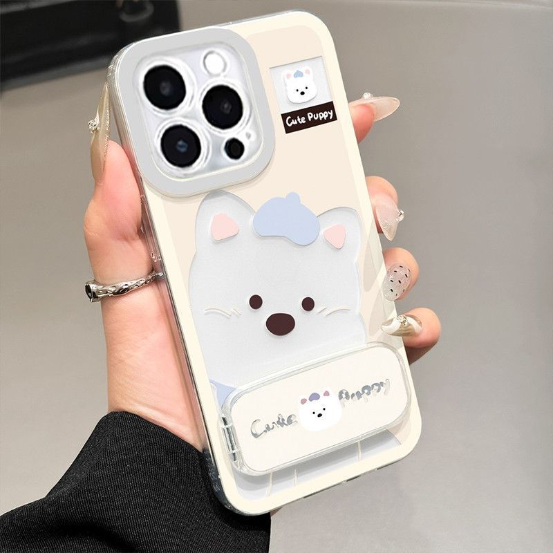 かわいいウエストハイランド子犬スタンド Apple 16 携帯電話ケース iphone15 保護カバー 14 オールインクルーシブ 13 ソフトケースに適しています|undefined