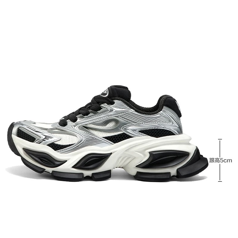 【黄景瑜同款】2025异瞳猫眼鞋老爹鞋男女款运动厚底增高透气绑带