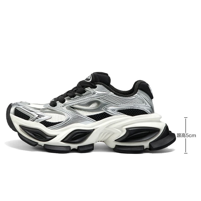 【Huang Jingyu's Same Style】2026 Heterochromatic Cat-Eye Shoes Dad Shoes for Men and Women, Sports Thick-Soled Height-Increasing Breathable Lace-Up Shoes