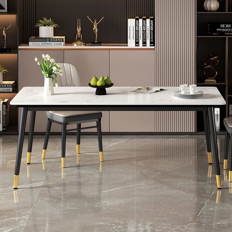 Mesa de comedor, tabla de roca, simple, ligero, lujo, apartamento pequeño, rectangular, mesa de comedor para el hogar, mesa de comedor combinada, mesa de comedor, Amazon