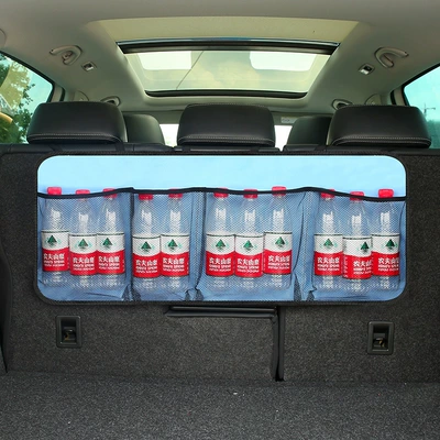 storage box car storage bag: Car storage bag/box - classic-light-blue-net-pocket-storage-bag
