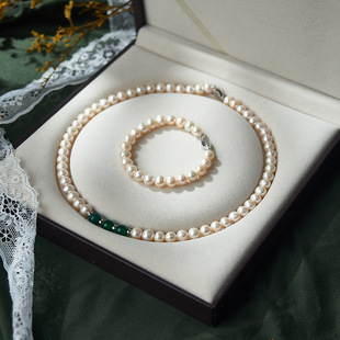 Nearly Round Natural Pearl Necklace Wholesale Strong Light Freshwater Pearl Necklace Mother Mid-Autumn Festival Gift High-End Gift Box
