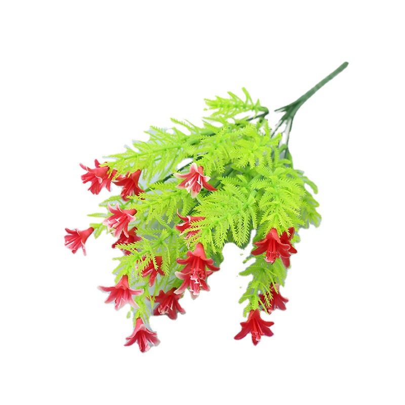 Ramo artificial pequeño lirio artificial flor artificial lirio pequeño mango paquete tela decoración flor arreglo flor suministro directo de fábrica