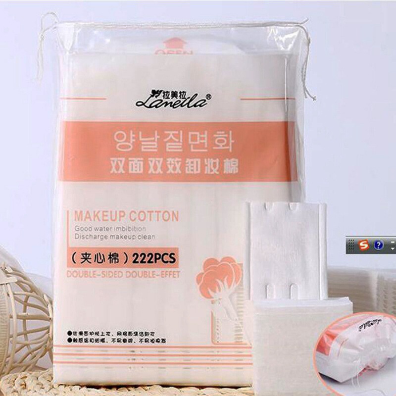 On behalf of the wholesale Latin American cotton cosmetic cotton 50 double-sided three-layer slag-free makeup remover cotton thickened 222 pieces