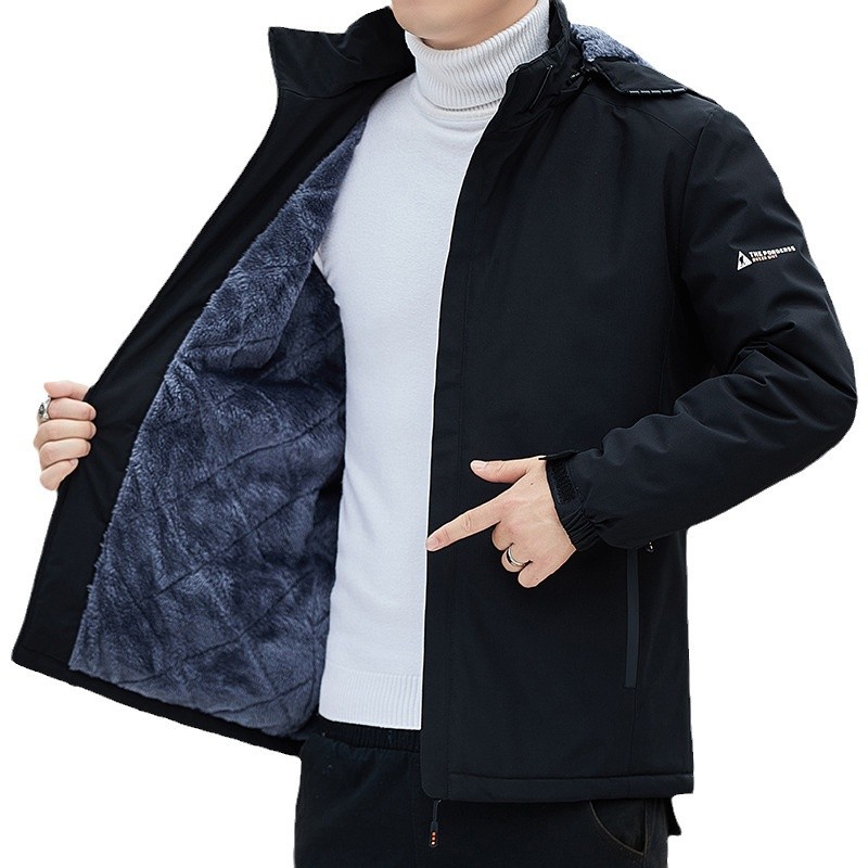 야외 충전 옷 남자의 겨울 방풍 따뜻한 재킷 유행 작업 재킷 기모 두꺼운 캐주얼 남성 탑