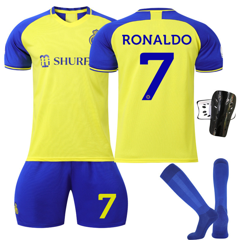 N ° 7 C Luo uniforme de fútbol para Victoria casa en 2223 Riyadh traje Arabia Liga amarillo Jersey impreso con calcetines