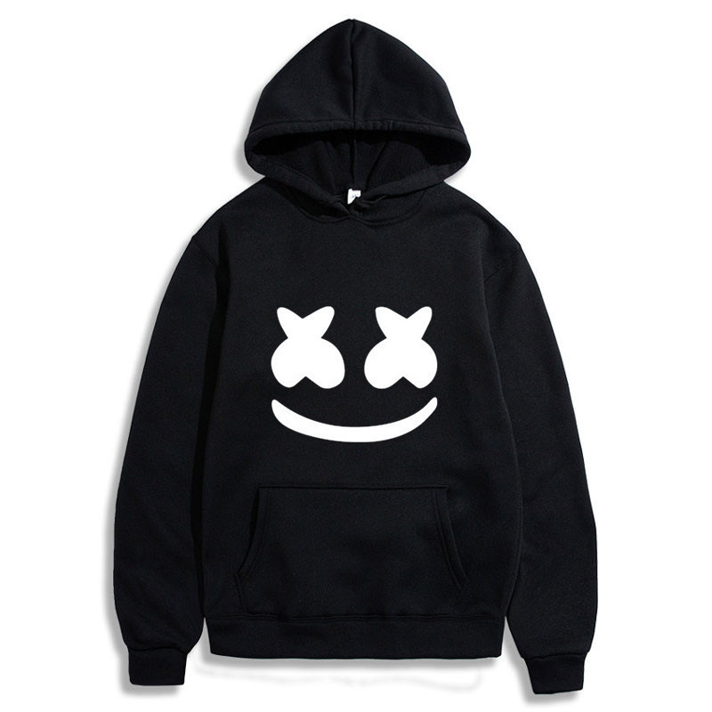 Amazon Marshmello Marshmallow Smiley Face Hooded Sweatshirt Spring and Autum Casual Outdoor Sports Hoodie