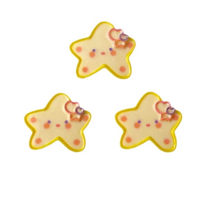 Dibujos animados DIY estrella brillante horquilla resina accesorios crema pegamento accesorios para el cabello teléfono móvil Shell colgante material animal estrella