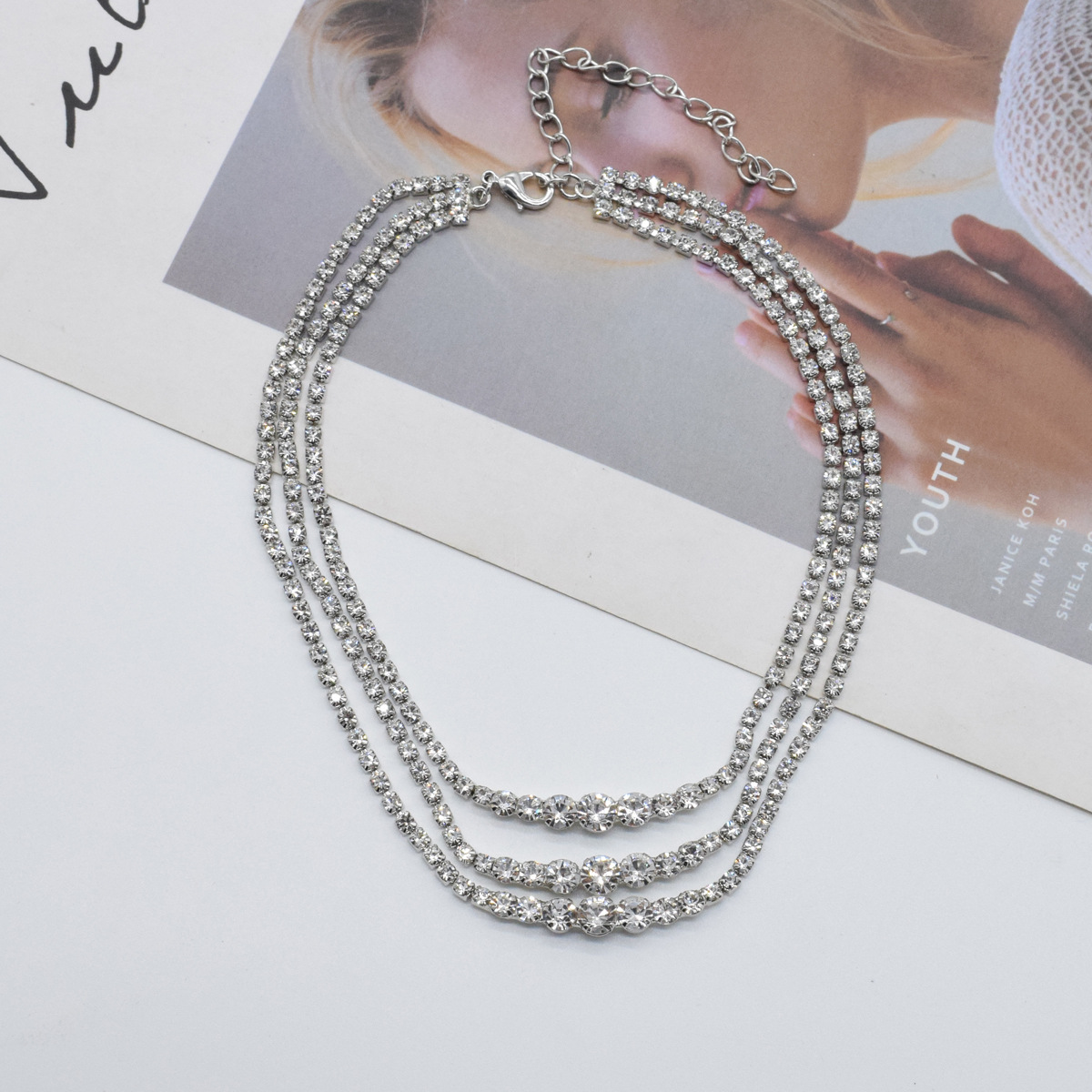 Fashion Multi-layer Full Diamond Crystal Necklace Wholesale display picture 4