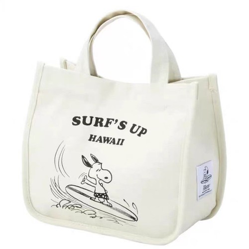 Cartoon Hand-held Portable Large Capacity Tote Bag, Fashionable Small New Snoopy Mama Canvas Bag for Women