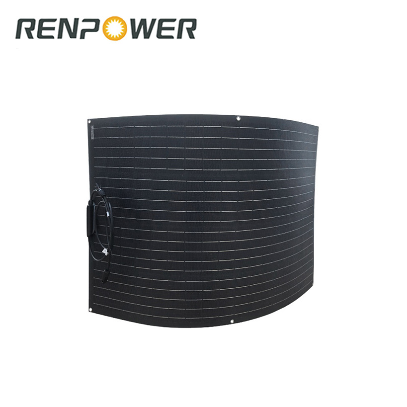 太阳能板柔性185W可弯曲光伏板 单晶硅户外发电系统