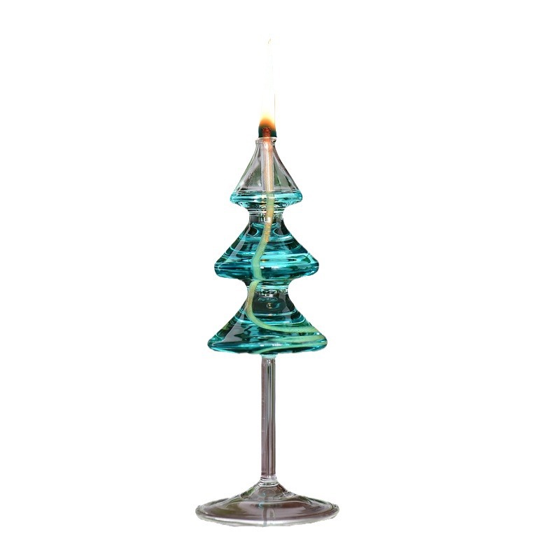 Árbol de Navidad creativo candelabro de cristal decoración nórdico romántico simple moderno hogar escritorio lámpara de mantequilla libre de humo