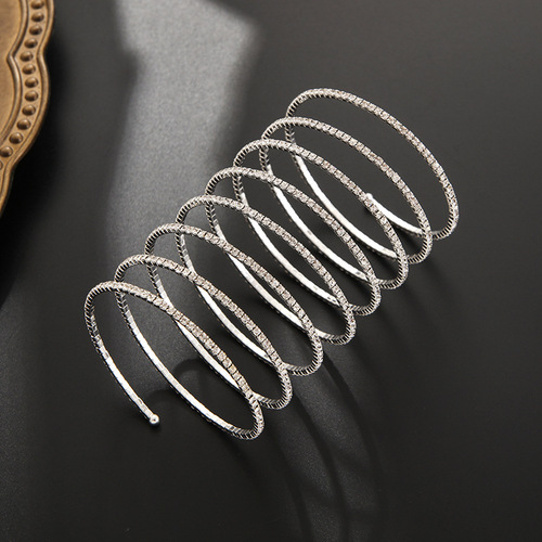 Cross-border jewelry Multi-row elastic wide bracelet dance performance Arm ring claw chain Rhinestone bracelet wholesale B328