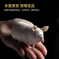 Восточные глиняные керамические украшения в виде свиньи Dehua, овечье жирное нефритовое фарфоровое животное, скульптуры, китайский чайный столик, журнальный столик, украшения для чая, домашних животных