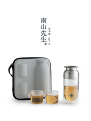 隨手泡茶杯旅行茶具便攜式收納包玻璃杯一壺二杯快客杯
