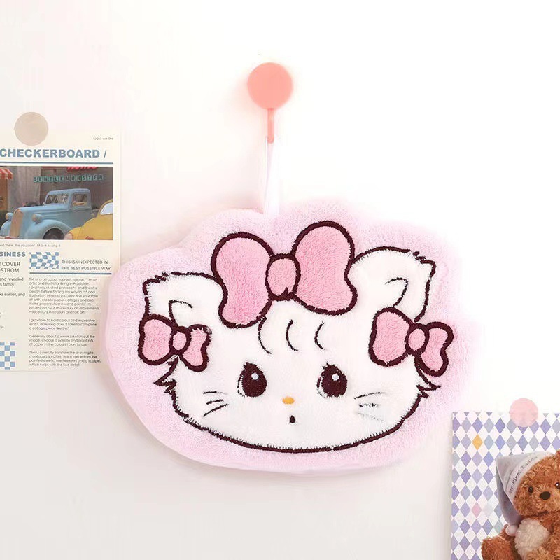 かわいい漫画のコーラルベルベットハンドタオルハンギングキッチン家庭用タオル吸水性、速乾性、糸くずの出ない厚みのある雑巾|undefined