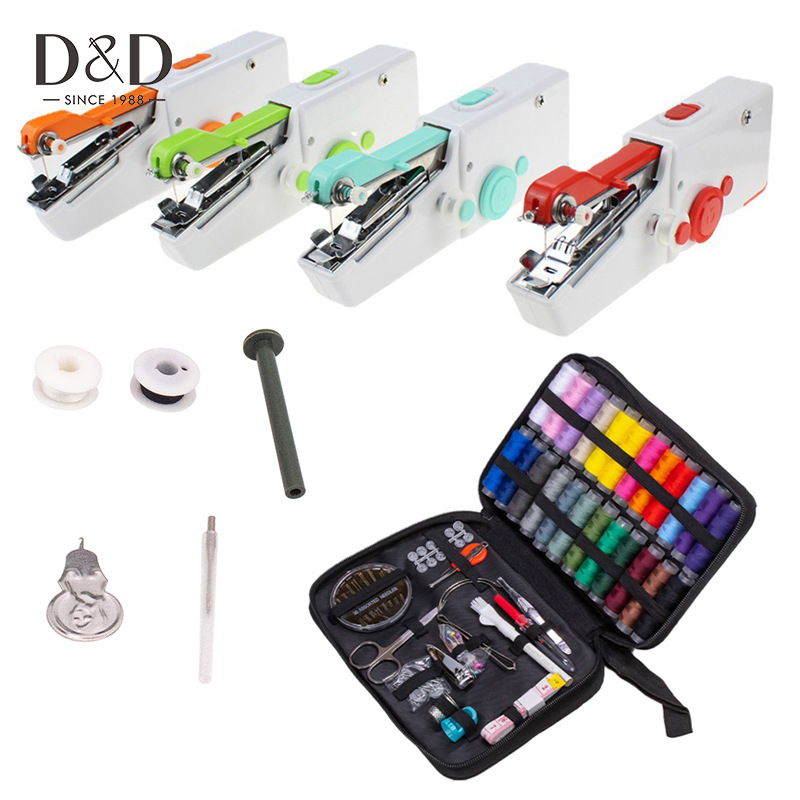 D&D-迷你电动缝纫机家用手持101便携袖珍式手动半自动手持缝纫机