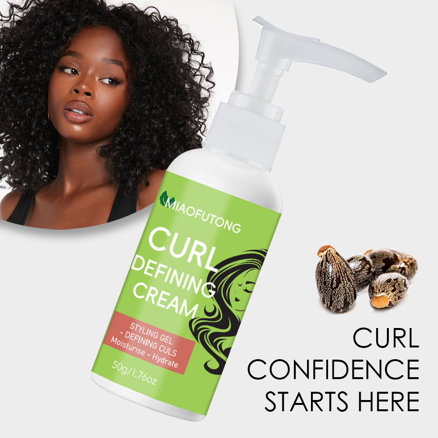 Especial transfronterizo para CURLDEFINING CREAM Crema de cabello rizado hidratante y esponjoso, modelado y modelado sin elastina dura image 5