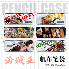Anime and manga merchandise stationery pencil case pencil bag One Piece Luffy canvas bag cross-border dropshipping promotional gifts