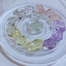 天然多宝水晶随形散珠粉水晶唐八棱DIY配件黄水晶糖块紫水晶八角
