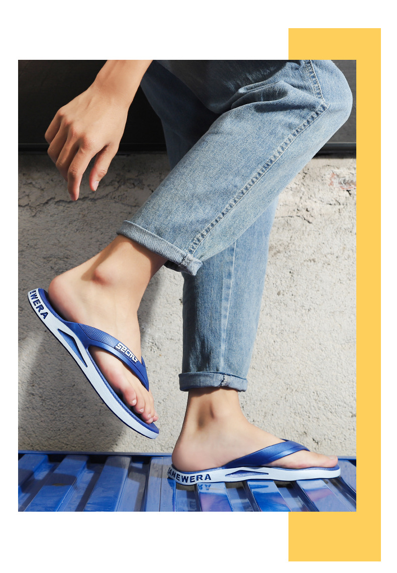 Pantofole personalizzate a spina di pesce per capispalla estivi sportivi casual Piedini con clip in PVC Sandali da spiaggia da uomo con fondo piatto_voghion.com