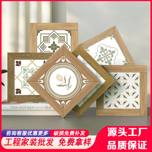 Tile Wood Grain Edge Antique Style 300x300 Bathroom 400x400 Balcony Retro Small Flower Tile Floor Tiles
