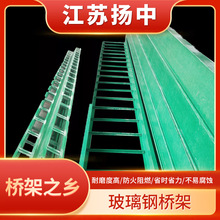 200*100玻璃鋼梯式電纜橋架加隔板 防火阻燃絕緣弱電槽式橋架廠家