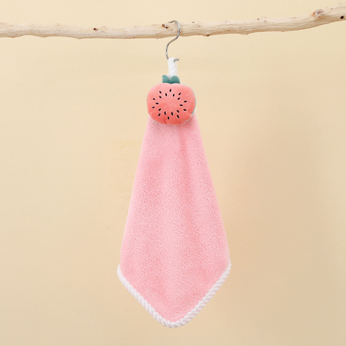 Coral velvet handkerchief can be hung in the kitchen and bathroom, wiping hands towel, cute quick-drying and water-absorbent handkerchief, wholesale