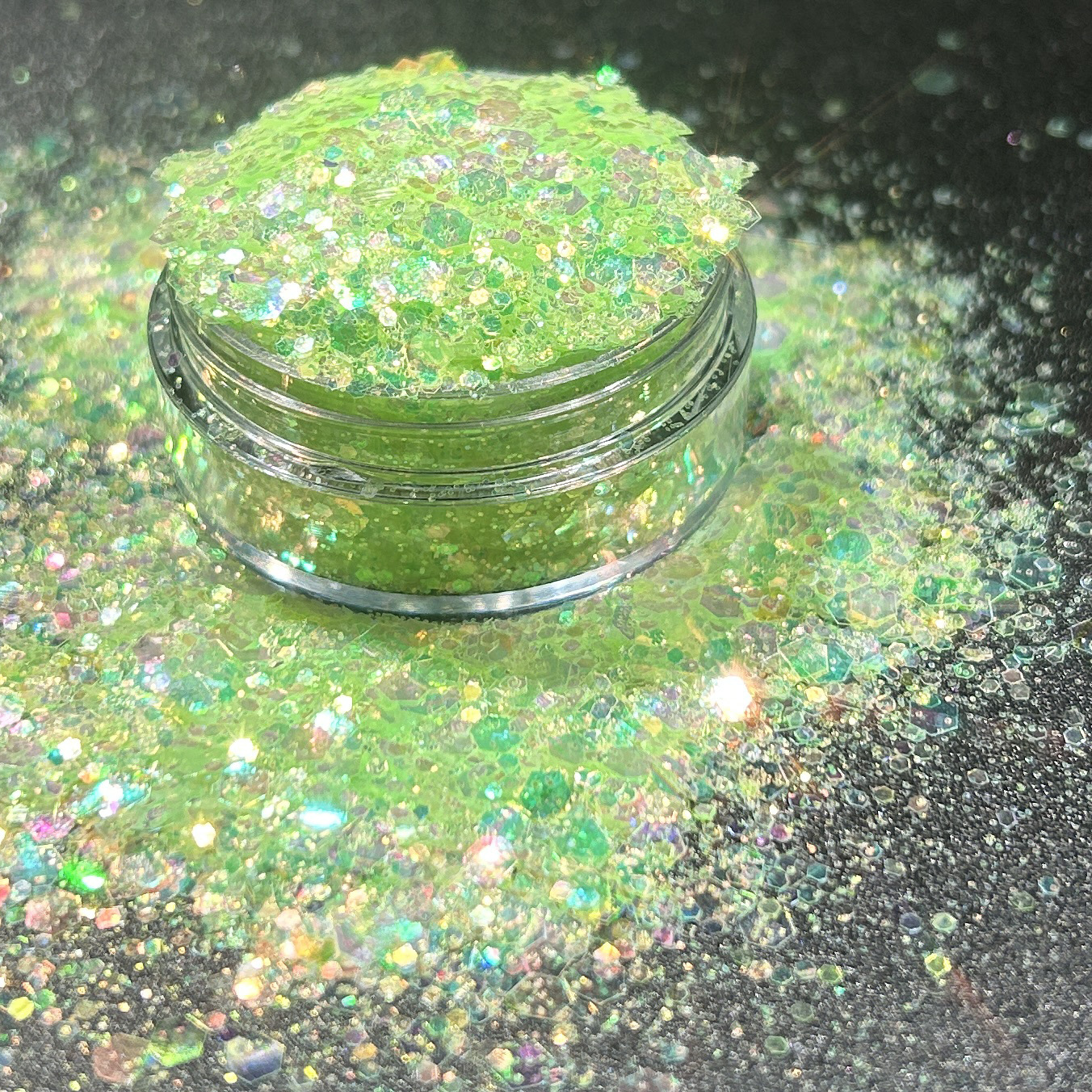 Golden Iridescent Polarized Semi-Transparent Sparkling Nail Art Glitter Transparent DIY Handmade Resin Decoration Nail Stickers
