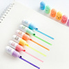 Fluorescence cartoon capsule, lip pencil, marker, cute stationery, 6 colors, Korean style