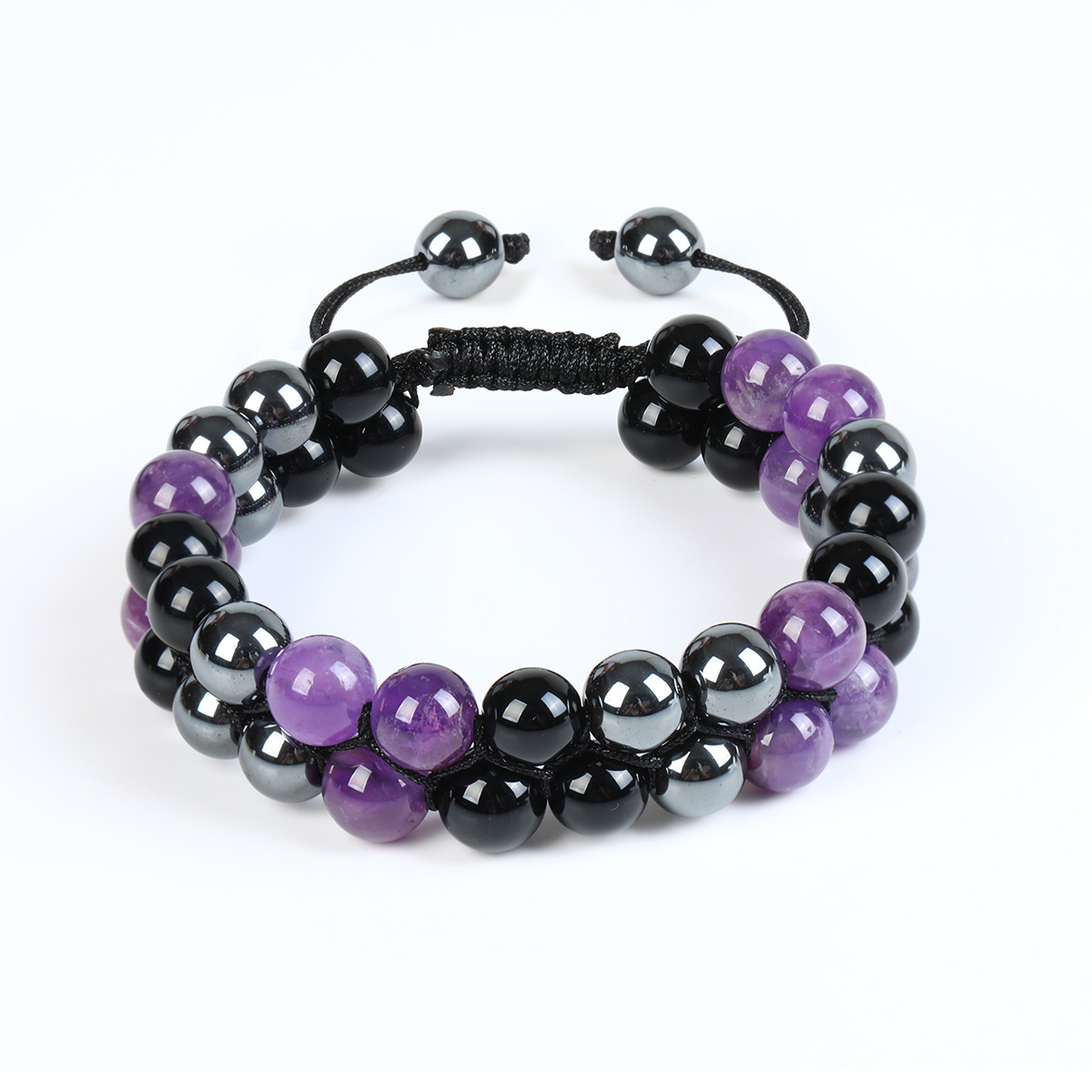 3A Amethyst Black Glass Bead Hautite