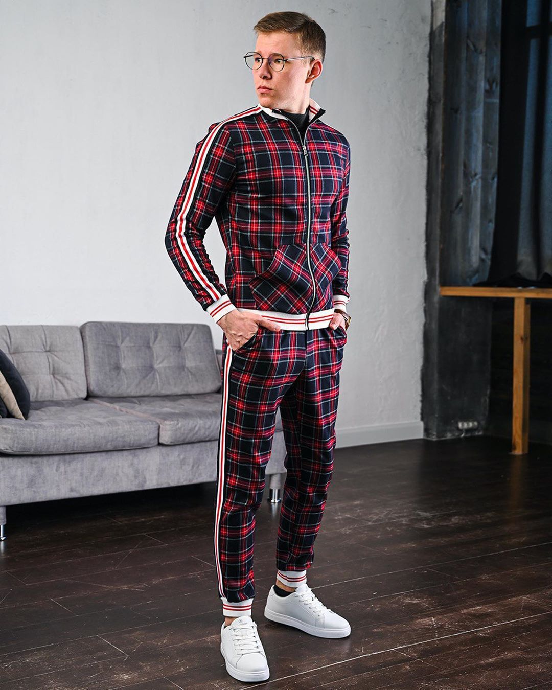 Completo sportivo uomo tuta due pezzi moda casual maschile_voghion.com