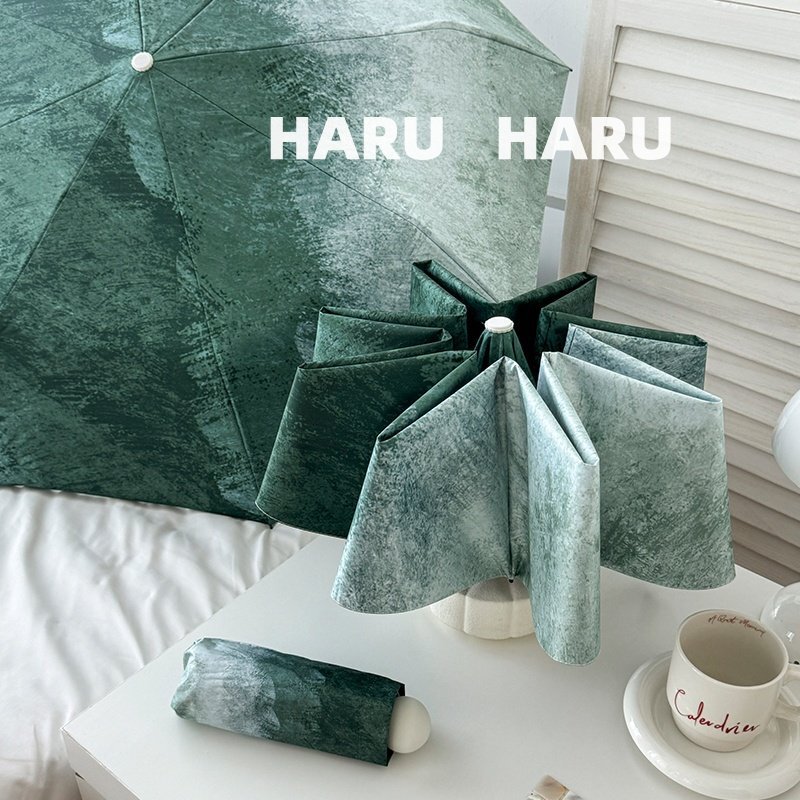 haru misty forest dual-use umbrella for sun and rain, UV protection, portable, foldable, automatic, compact sun umbrella haru misty forest dual-use umbrella for sun and rain, UV protection, portable, foldable, automatic, compact sun umbrella