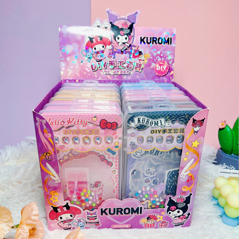 Genuine Sanrio Kulomi Meruti Acrylic Laser Sticker DIY Handmade Bracelet Gem Nail Sticker