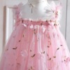 Girl's skirt, cute slip dress, small princess costume, with embroidery, tulle