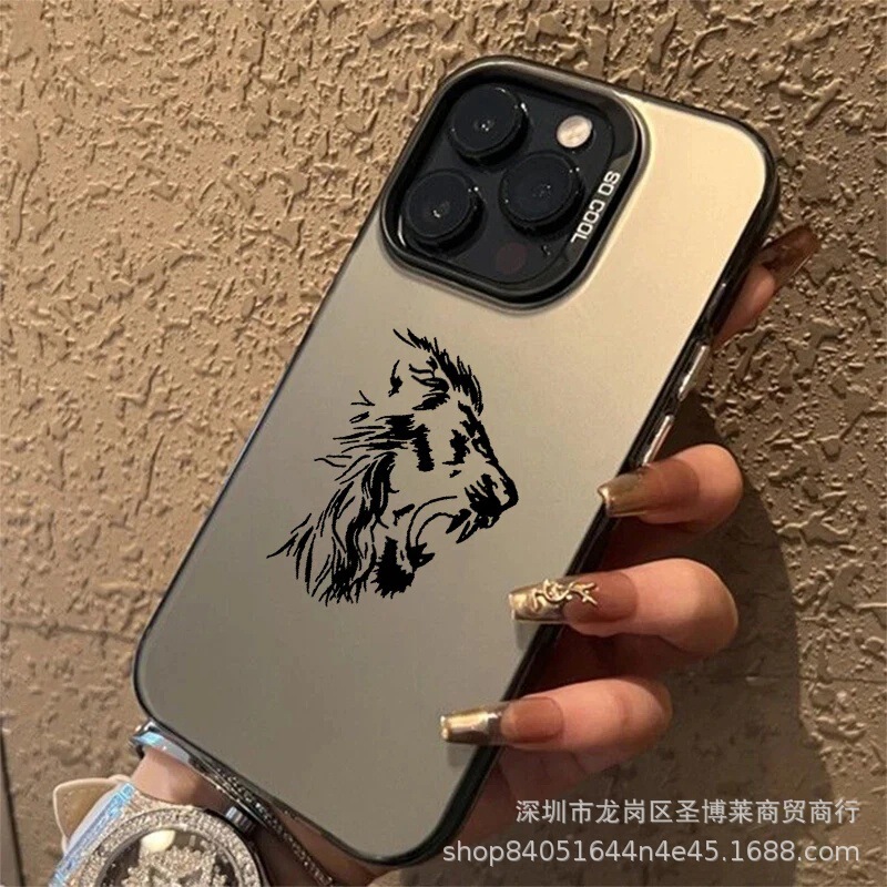 Roaring Lion Is Suitable for Apple 15 Color Silver iPhone 14 Promax Creative 13/11 Frosted 16 Protective Cover 17 Roaring Lion Is Suitable for Apple 15 Color Silver iPhone 14 Promax Creative 13/11 Frosted 16 Protective Cover 17
