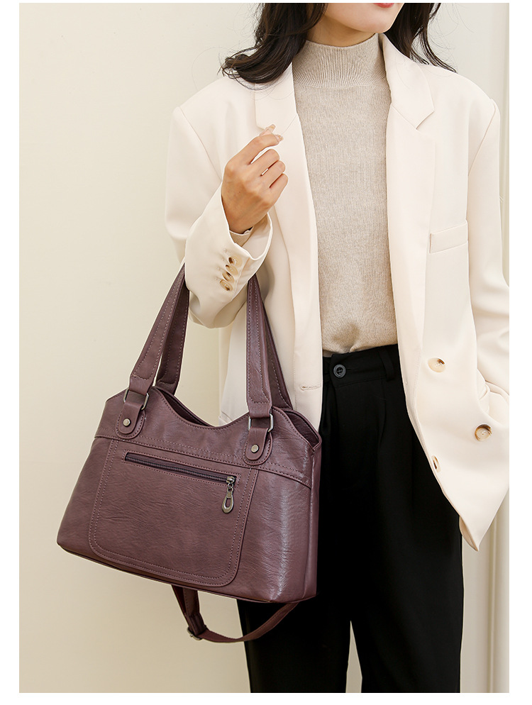 Frauen Tasche 2023 Neue Single Schulter Diagonal Straddle Handheld Tote Tasche frauen Große Kapazität Gewaschenes Leder Tasche Frauen der Tasche_voghion.com