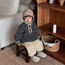 儿童服装加厚冬季2025新款小宝宝冬装毛毛衣韩版童装男童加绒套装