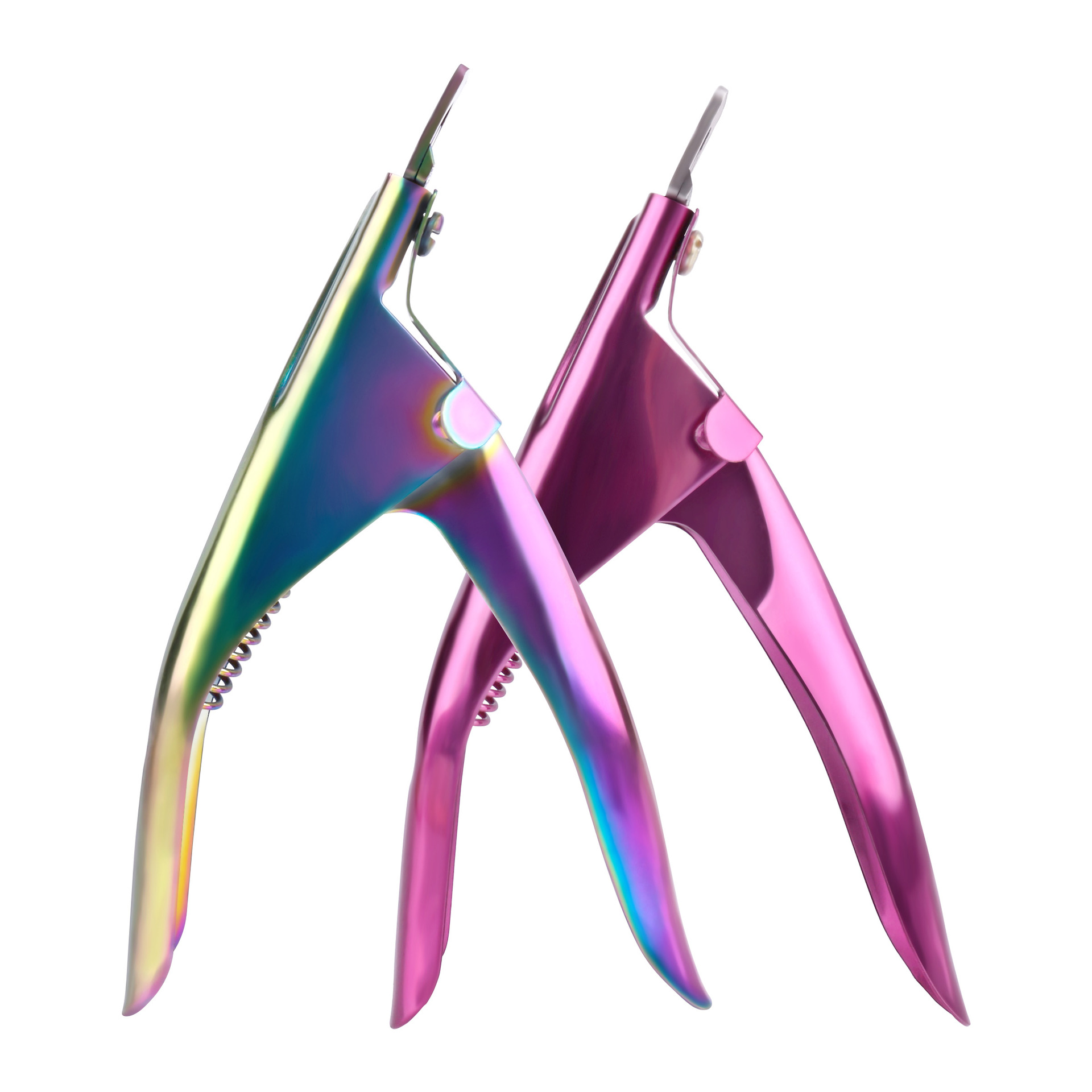 Nuevas herramientas de manicura transfronterizas, cortaúñas rectos de titanio de colores, cortaúñas franceses de acero inoxidable, cortaúñas para puntas de uñas postizas.