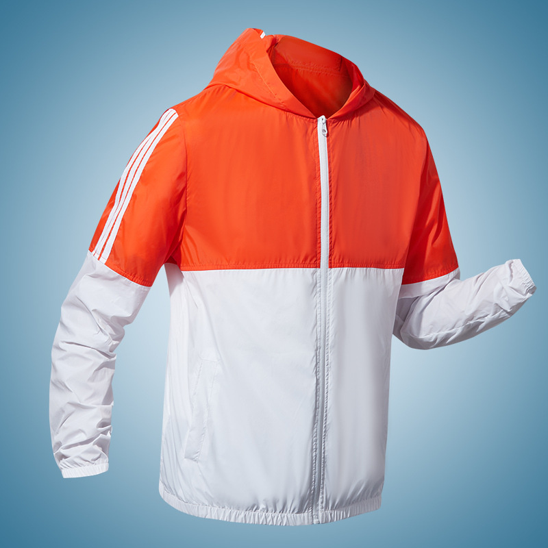 Transfronterizos ropa de protección solar masculina impresa LOGO color al aire libre empalme de cuello vertical ropa de protección solar de verano ropa de piel transpirable delgada