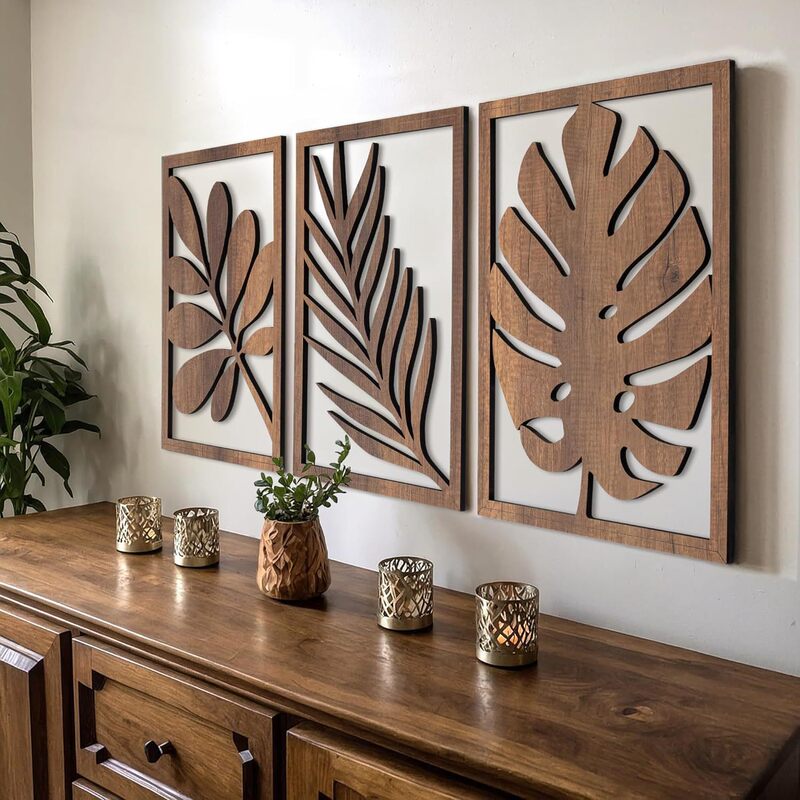 Cross-Border New Product Wooden Palm Leaves Simple Wall Hangings I Am Living Room Furniture Decoration Wooden Crafts Cross-Border New Product Wooden Palm Leaves Simple Wall Hangings I Am Living Room Furniture Decoration Wooden Crafts